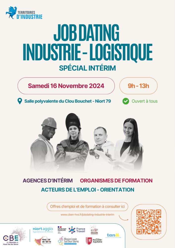 Affiche du job dating industrie-logistique spécial intérim
